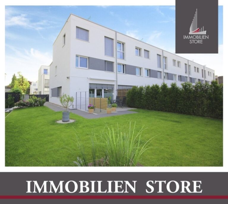 Passivhaus im Bauhausstil mit Garten und Loftterrasse als Endhaus mit schönem Eckgarten!